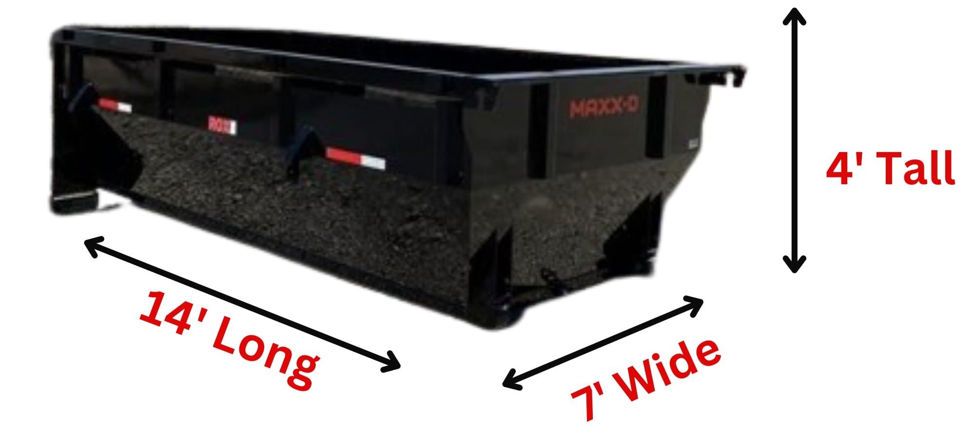 Construction debris in a 20-yard roll-off